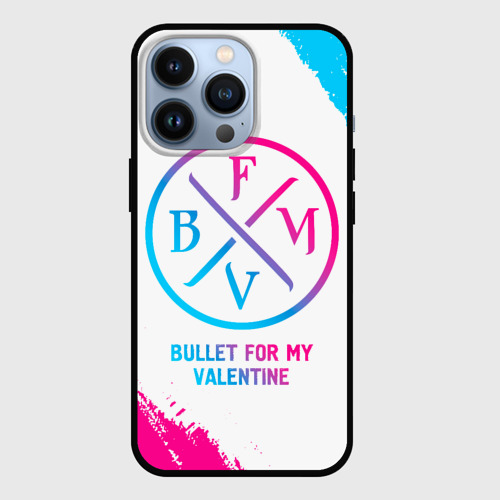 Чехол для iPhone 13 Pro Bullet For My Valentine neon gradient style