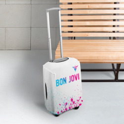 Чехол для чемодана 3D Bon Jovi neon gradient style посередине - фото 2