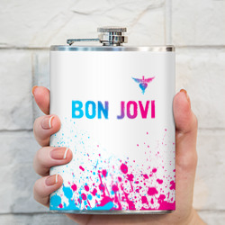 Фляга Bon Jovi neon gradient style посередине - фото 2