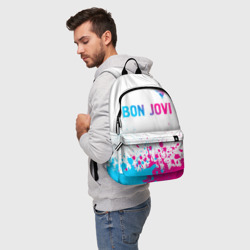 Рюкзак 3D Bon Jovi neon gradient style посередине - фото 2