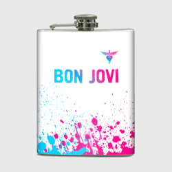 Фляга Bon Jovi neon gradient style посередине