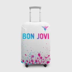 Чехол для чемодана 3D Bon Jovi neon gradient style посередине