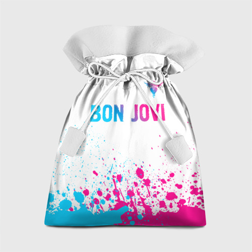 Подарочный 3D мешок Bon Jovi neon gradient style посередине