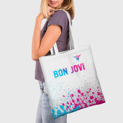 Шоппер 3D Bon Jovi neon gradient style посередине - фото 2
