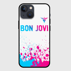 Чехол для iPhone 13 mini Bon Jovi neon gradient style посередине