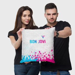 Подушка 3D Bon Jovi neon gradient style посередине - фото 2