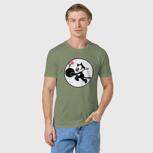 Мужская футболка хлопок Неугомонный Феликс, цвет авокадо - фото 3