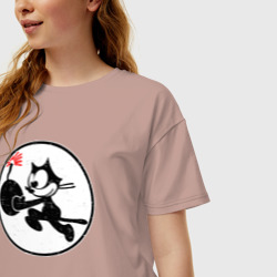 Женская футболка хлопок Oversize Неугомонный Феликс - фото 2