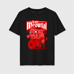 Женская футболка хлопок Oversize Heavy meowtal
