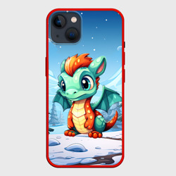 Малыш в обличии дракона для зимы – Чехол для iPhone 14 Plus с принтом купить