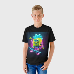 Детская футболка 3D Sponge Bob on a skateboard - фото 2
