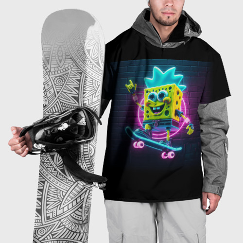 Накидка на куртку 3D Sponge Bob on a skateboard, цвет 3D печать