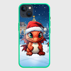 Маленький дракон  зимнего чуда – Чехол для iPhone 14 Plus с принтом купить