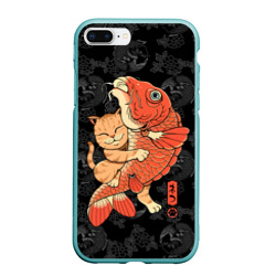 Чехол для iPhone 7Plus/8 Plus матовый Японский кот рыбак