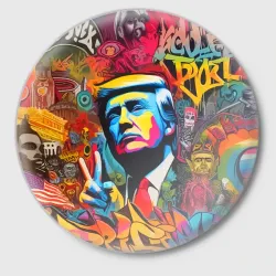Значок Дональд Трамп - граффити - Ai