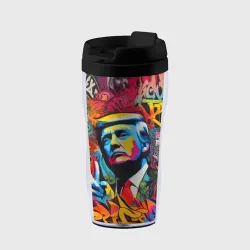 Термокружка-непроливайка Дональд Трамп - граффити - Ai