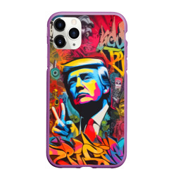 Чехол для iPhone 11 Pro Max матовый Дональд Трамп - граффити - Ai