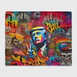 Плед 3D Дональд Трамп - граффити - Ai