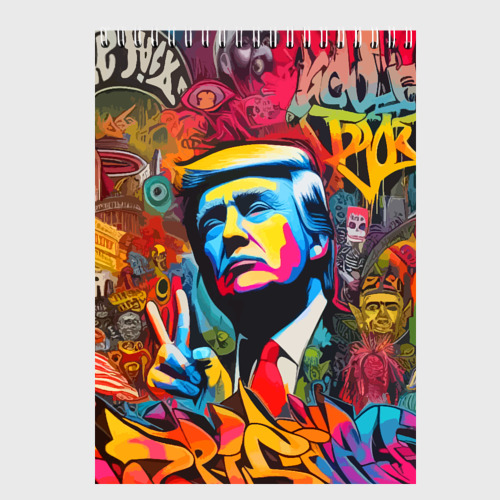 Скетчбук Дональд Трамп - граффити - Ai, цвет белый