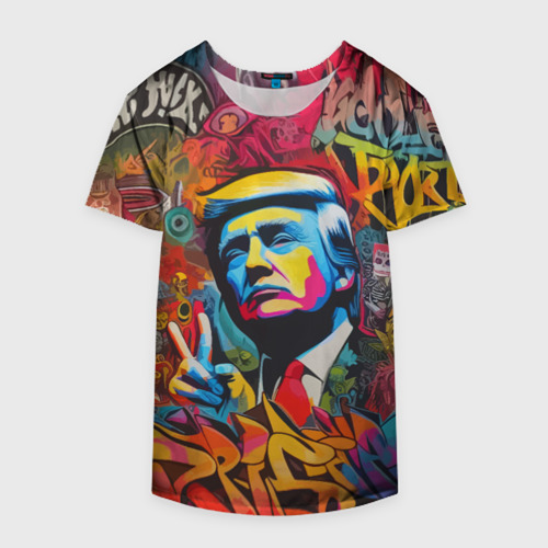 Накидка на куртку 3D Дональд Трамп - граффити - Ai, цвет 3D печать - фото 4
