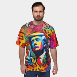 Мужская футболка oversize 3D Дональд Трамп - граффити - Ai - фото 2