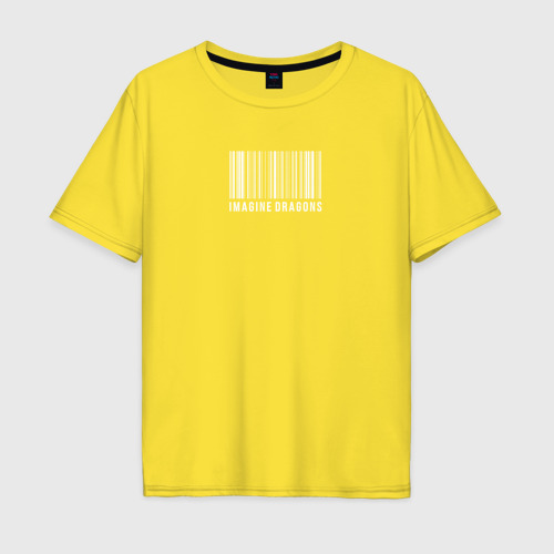 Мужская футболка хлопок Oversize Imagine Dragons штрихкод, цвет желтый
