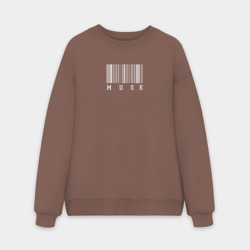 Мужской свитшот oversize без начеса хлопок Muse штрихкод