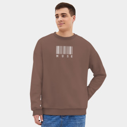 Мужской свитшот oversize без начеса хлопок Muse штрихкод - фото 2