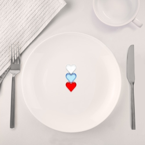 Набор: тарелка + кружка Сердечки триколор - фото 4