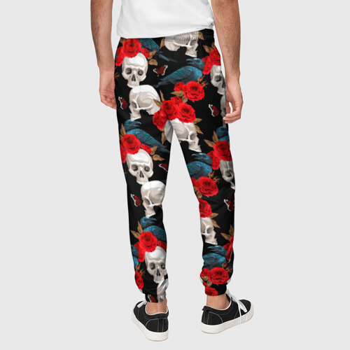 Мужские брюки 3D Skull in roses, цвет 3D печать - фото 5
