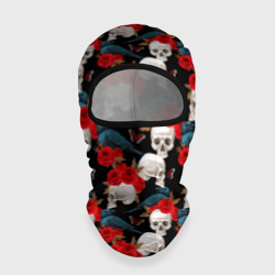 Skull in roses – Балаклава 3D с принтом купить
