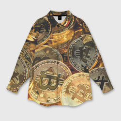 Женская рубашка oversize 3D Золото цифровой эры