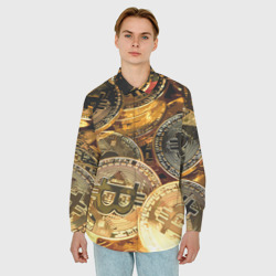 Мужская рубашка oversize 3D Золото цифровой эры - фото 2