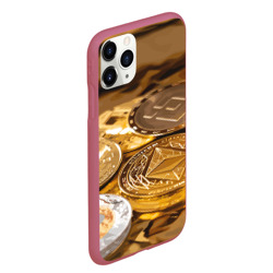 Чехол для iPhone 11 Pro Max матовый Виртуальные монеты - фото 2