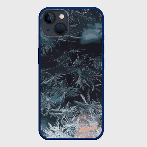 Чехол для iPhone 14 Plus с принтом Зимний шарм снежинок, вид спереди #2