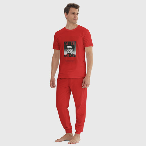 Мужская пижама хлопок After hours, цвет красный - фото 5