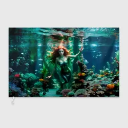 Флаг 3D Реалистичное фото русалки под водой
