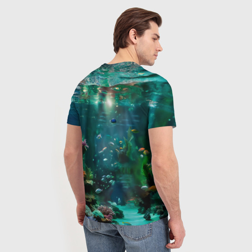 Мужская футболка 3D Реалистичное фото русалки под водой, цвет 3D печать - фото 4