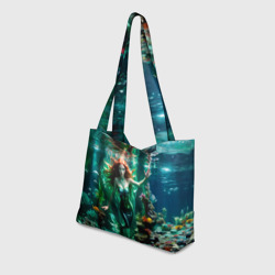 Пляжная сумка 3D Реалистичное фото русалки под водой - фото 2