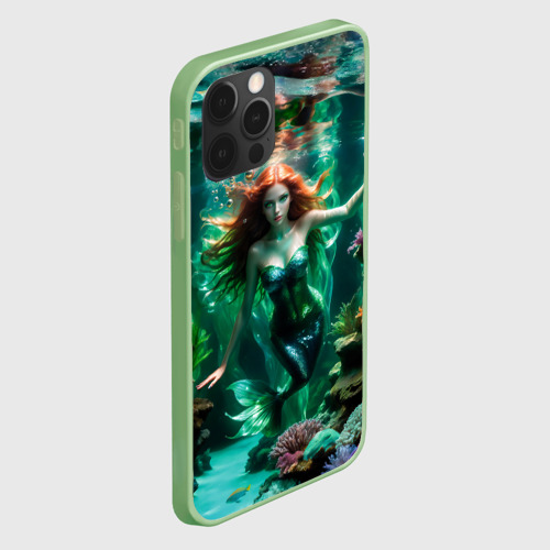 Чехол для iPhone 12 Pro Max с принтом Реалистичное фото русалки под водой, вид сбоку #3