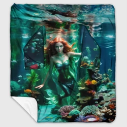 Плед с рукавами Реалистичное фото русалки под водой