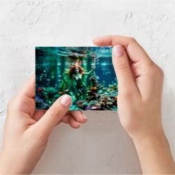 Поздравительная открытка Реалистичное фото русалки под водой - фото 2
