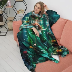 Плед с рукавами Реалистичное фото русалки под водой - фото 2