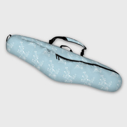 Белые зимние веточки на голубом фоне – Чехол для сноуборда 3D с принтом купить со скидкой в -14%