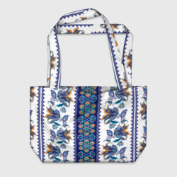 Пляжная сумка 3D Цветочный этнический славянский орнамент