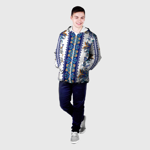 Мужская куртка 3D с принтом Цветочный этнический орнамент, фото на моделе #1