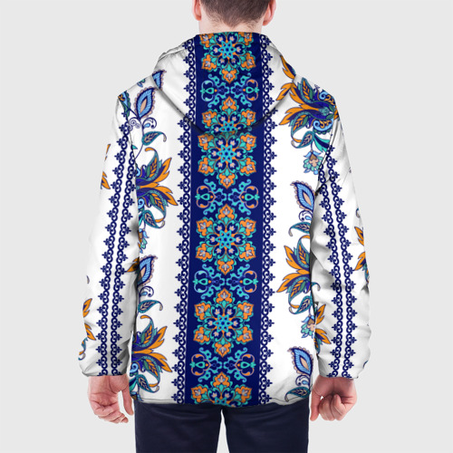 Мужская куртка 3D с принтом Цветочный этнический орнамент, вид сзади #2