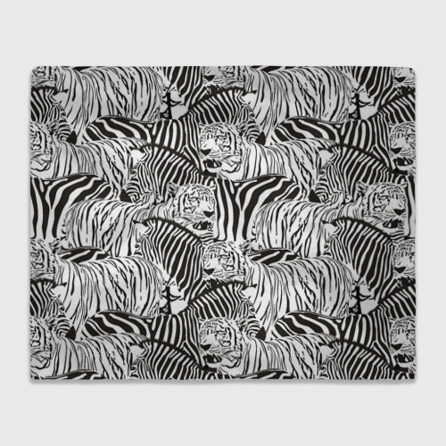 Плед 3D Зебры и тигры, цвет 3D (велсофт)