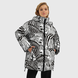 Женская зимняя куртка Oversize Зебры и тигры - фото 2