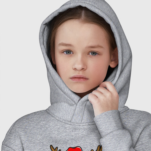 Детское худи Oversize хлопок Deer dabbing, цвет меланж - фото 6